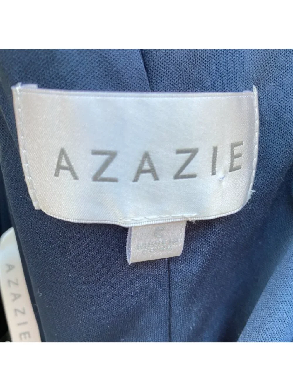 Azazie Dayton MBD Ruched Dress Size L Sleeveless Navy Blue Custom 225983 - Picture 6 of 11